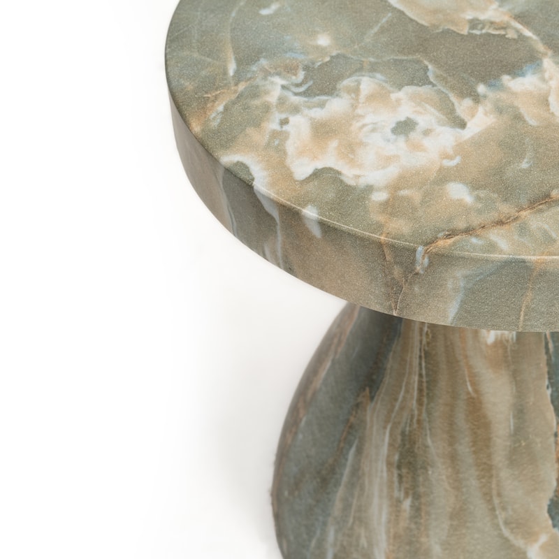 Studio London Monia Stylish Indoor and Outdoor Faux Marble End Table