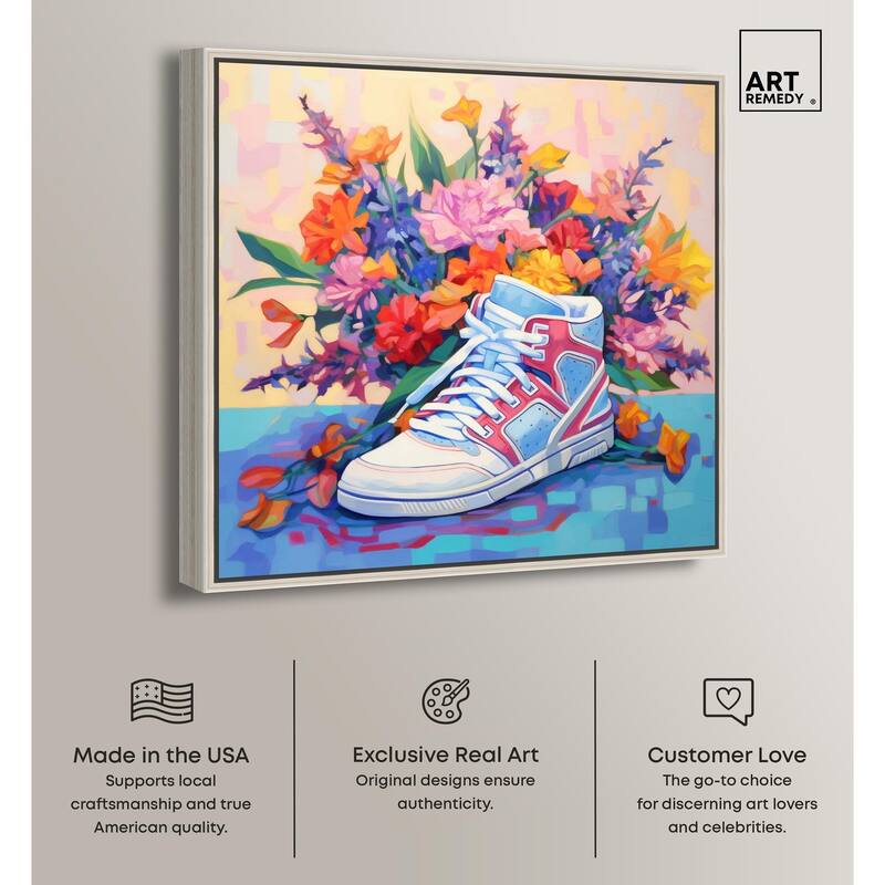 Colorful Sneaker Bouquet II Canvas by Art Remedy
