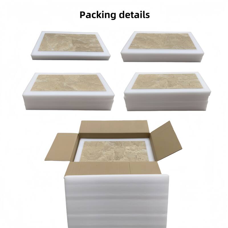 Roomfitters Natural Marble Tile, Leather Finish Stone for Floor and Wall, Genuine Marble, 4-Piece Box, Gold Yellow Beige
