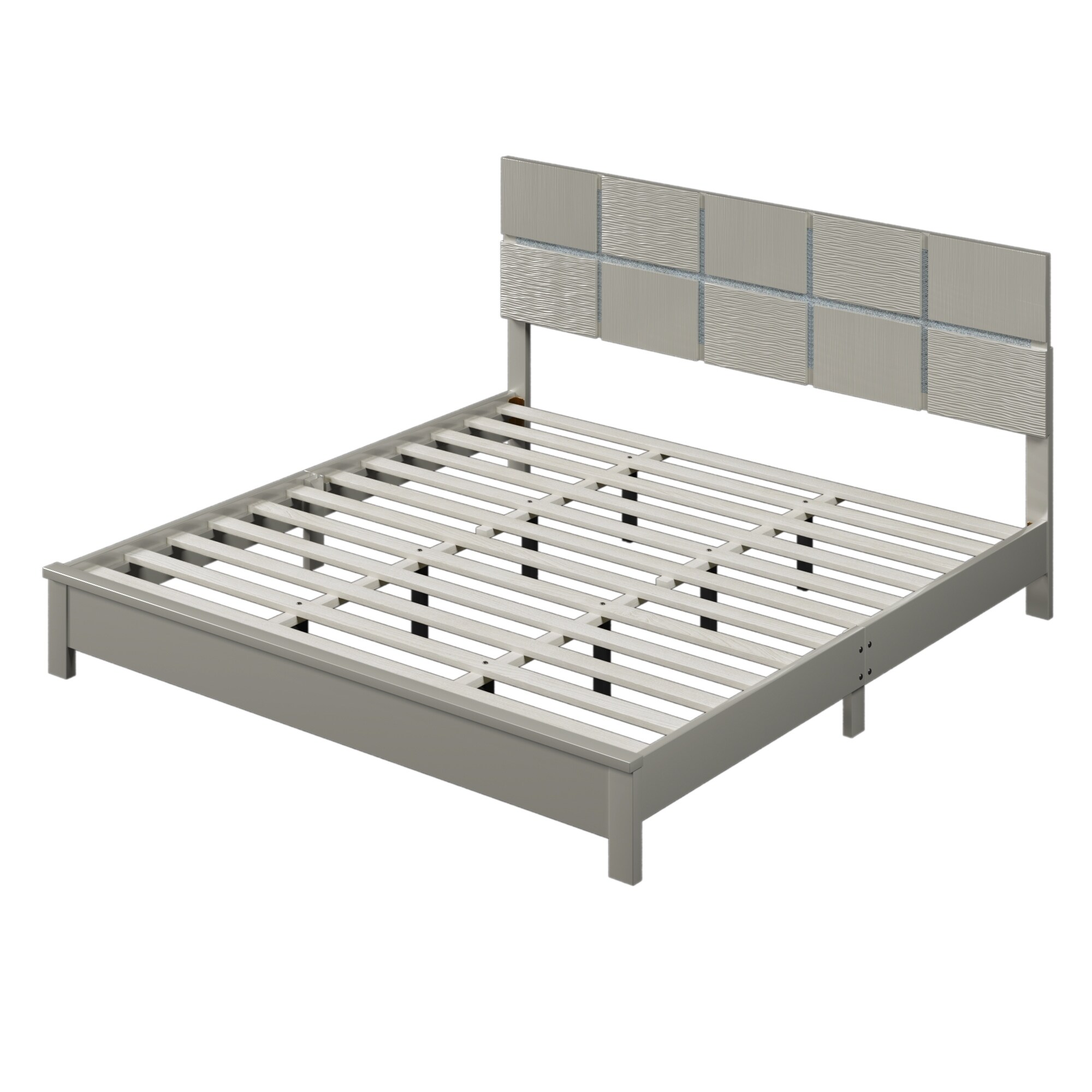 Silver platform bed frame queen deals