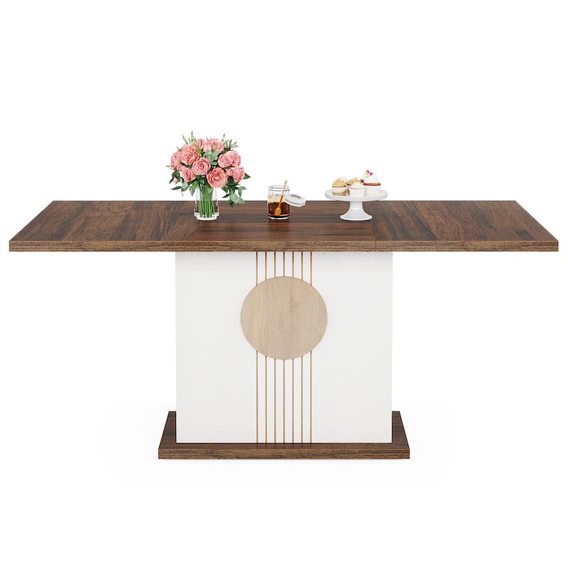 55 inches Wood Rectangle Dining Table for Kitchen Dining Room