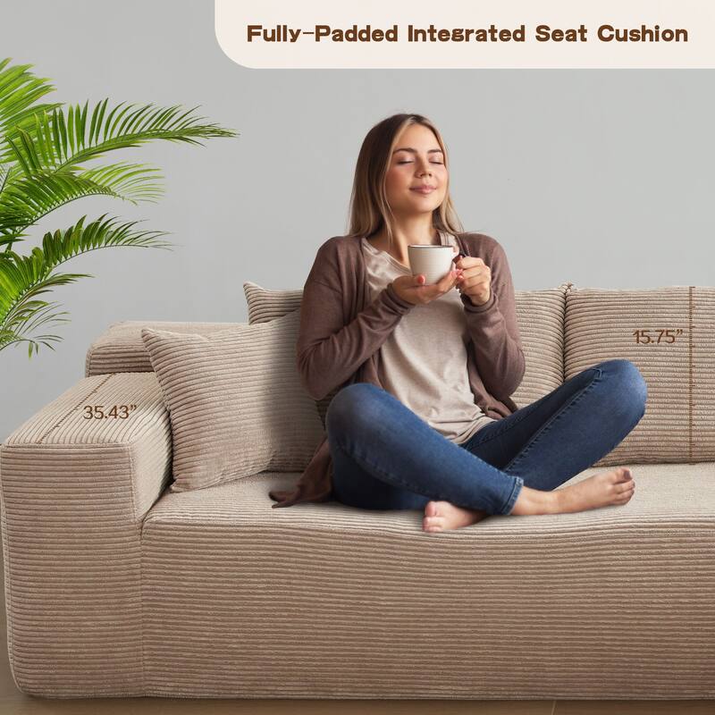 OVIOS Pit Stripes No Assembly Required Chaise Sofa