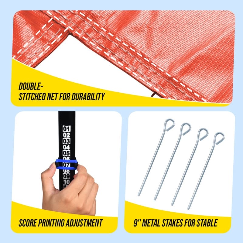 Professional Volleyball Net Set Heavy Duty Portable with Poles Ball Pump Outdoor