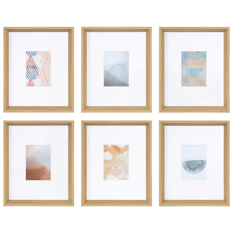Kate and Laurel Calter 6 Piece Framed Black and White Print Art Set