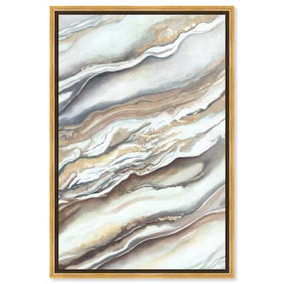 Art Remedy Neutral Lines I Framed Boho Abstract 1 Piece Canvas Wall Art