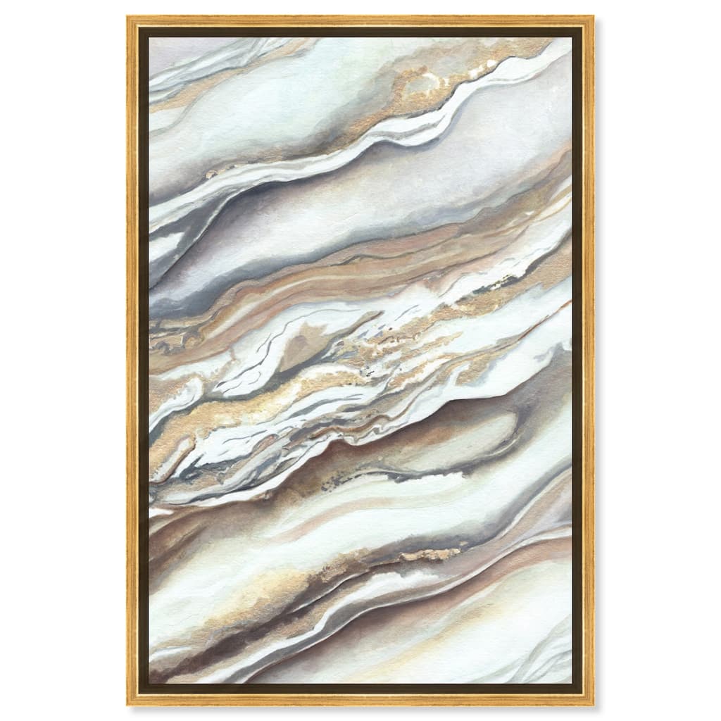 Art Remedy Neutral Lines I Framed Boho Abstract 1 Piece Canvas Wall Art