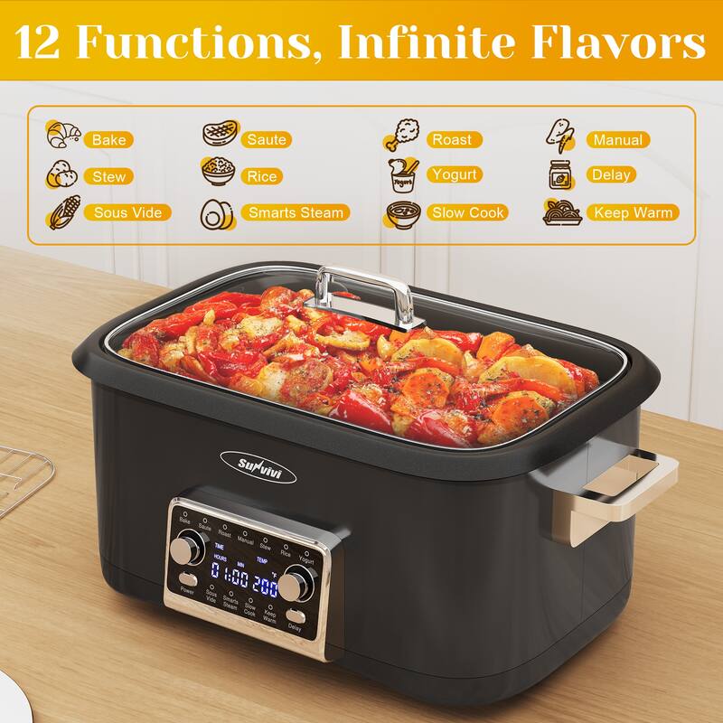 12-in-1 Digital Programmable Slow Cooker, 8 Quart Multi-Cooker