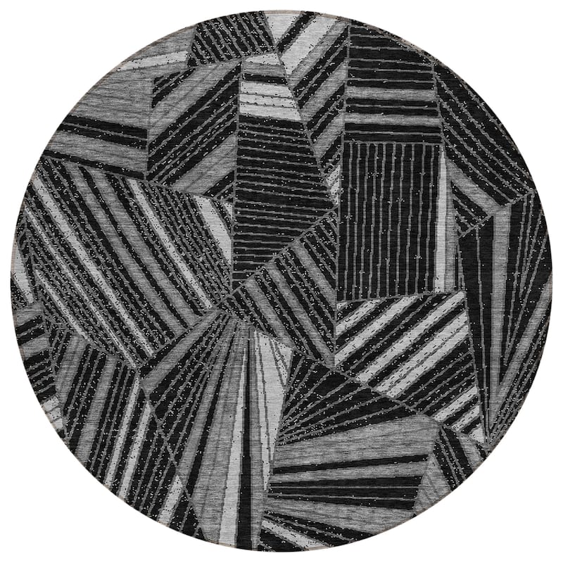 Machine Washable Indoor/ Outdoor Chantille Modern Mosaic Rug