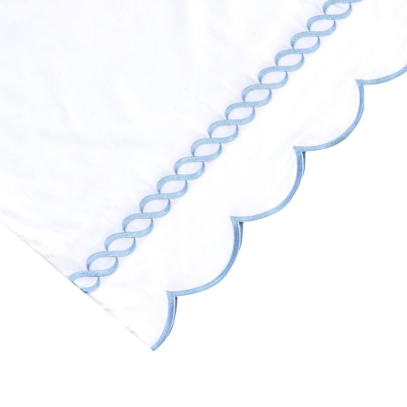 Home Sweet Home Collection 600TC Cotton Scallop Rope Embroidery Sheet Set & Pillowcases