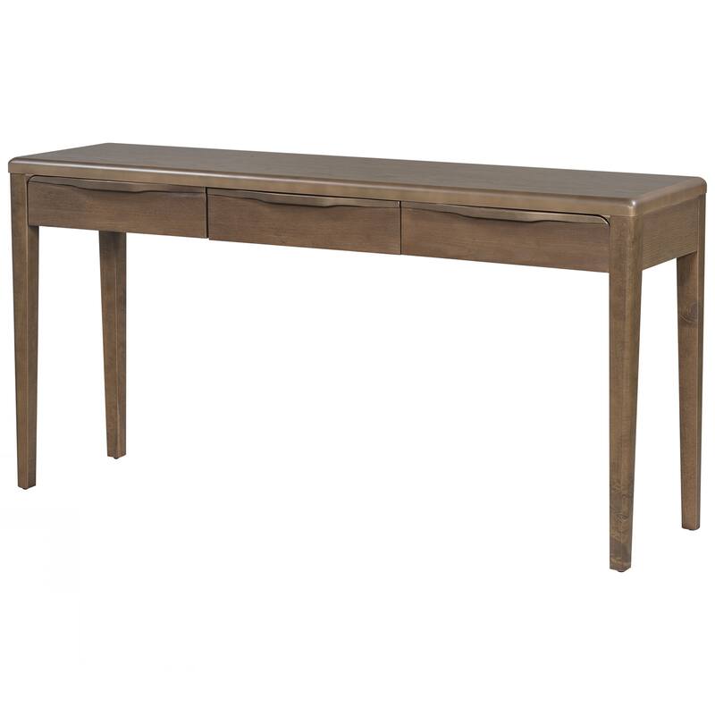 Elegant Console Table with Oak Veneer,Light Luxury Entryway Table with 3 Drawers