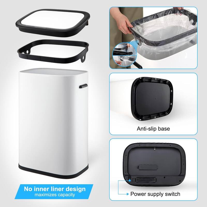 Automatic Trash Can with Lid,13 Gallon Smart Trash Can, 50L Motion Sensor Trash Can