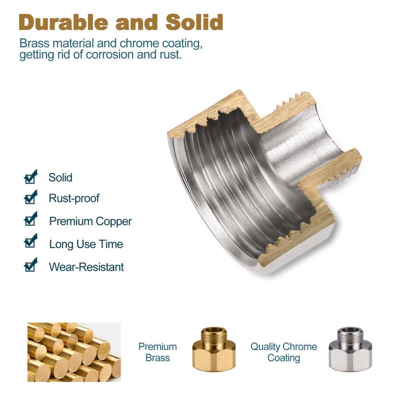 WOWOW 1/2 in. to 3/8 in. copper Water Hose Adapter