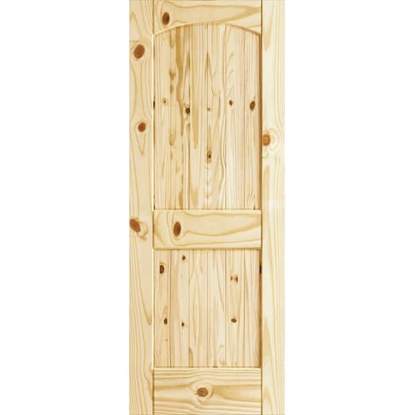 Frameport Ckp Pd Ratvu 6 2 3x2 Colonial Knotty Pine 24 By 80 Rebated Arch Top 2 Panel Interior Passage Door Unfinished