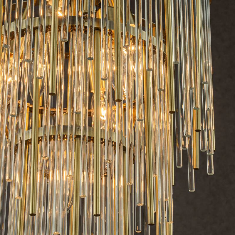 CraftHome Modern Glam Antique Bronze Waterfall Chandelier Adjustable Ceiling Pendant for Bedroom, Dining Room or Foyer