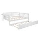 preview thumbnail 34 of 72, Elegant Design Daybed with Trundle Bed, Wooden Sofa Bed for Bedroom Living Room, Wood Platform Bed Frame for Kids Teens Guests