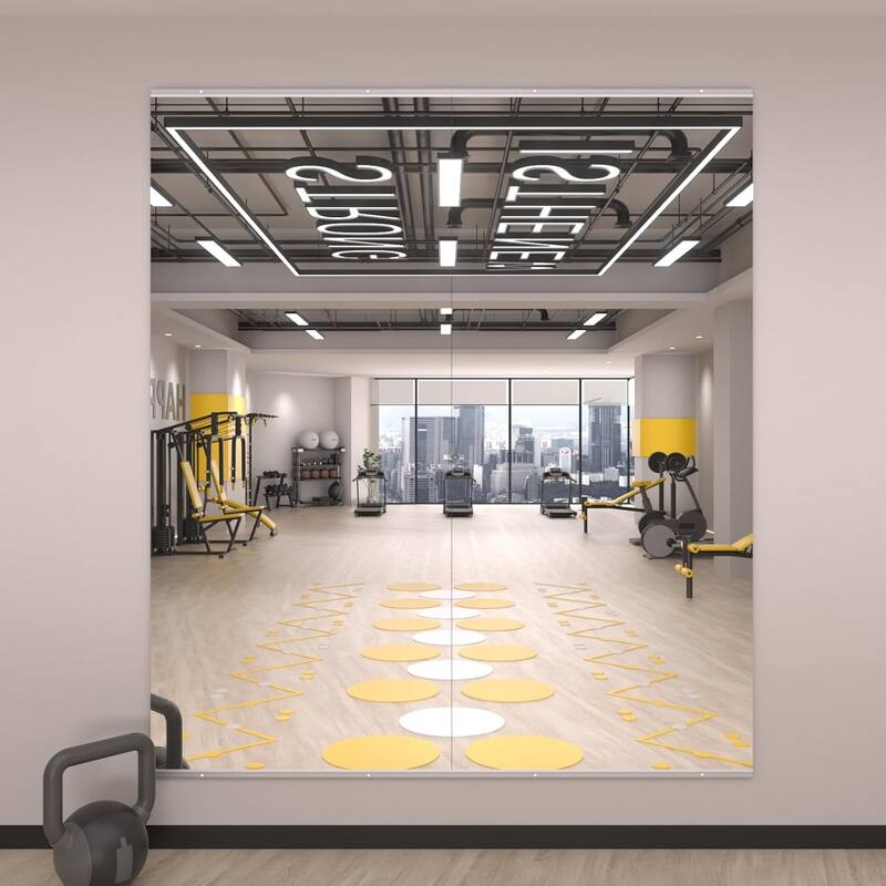 Full Length Tempered Glass Mirror - Rectangular Wall Mirror for Yoga, Gym & Dance Studio(Set of 2/3) - 63" x 28"-2PCS