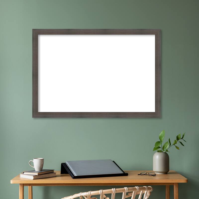 Amanti Art Hardwood Chocolate Narrow Framed Dry Erase Magnetic Board