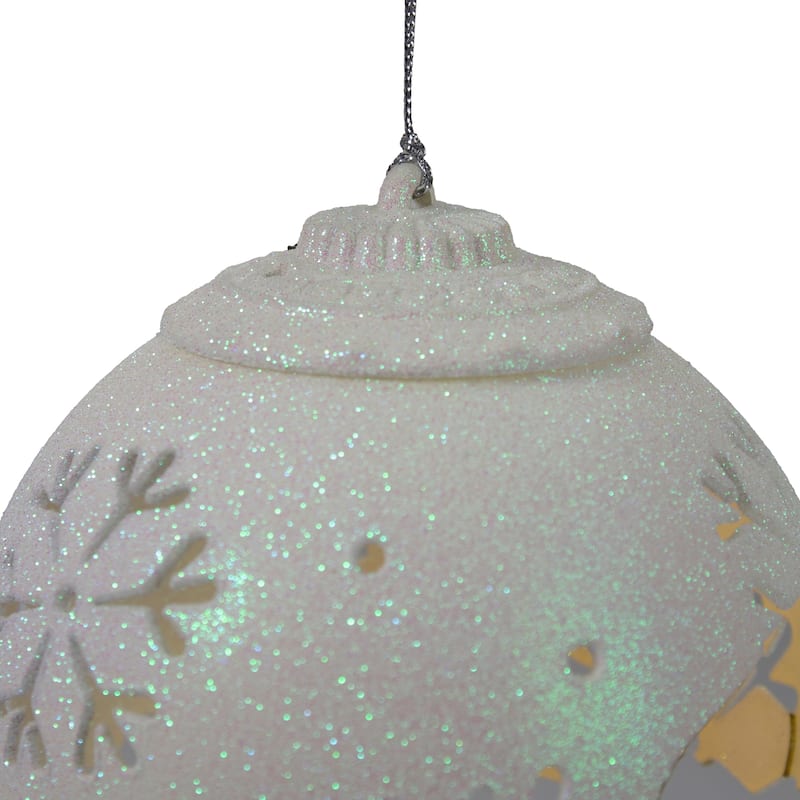 5" LED Lighted White Snowflake Cut-Out Hanging Christmas Ornament