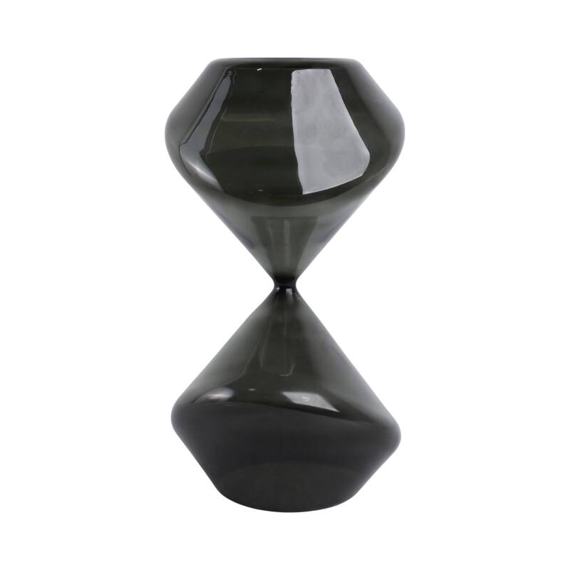 Glass Hourglass Shape Decorative Object Modern Home Decor - 10" White - 5" x 5" x 10"