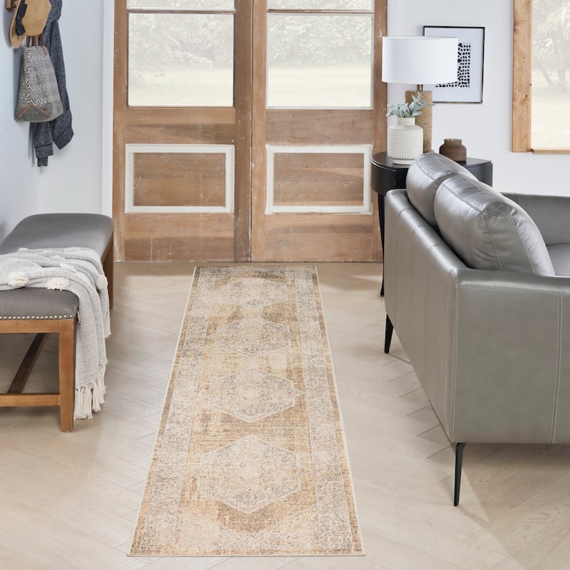 Nourison Astra Machine Washable Persian Area Rug - 2' 2" x 8' - Beige - Runner