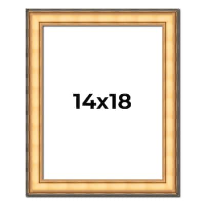 14x18 Frame Gold Plein Aire Solid Wood Picture Frame Width 2 Inches |