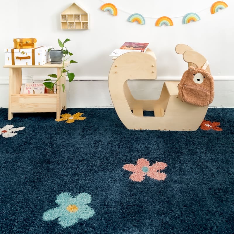Mod-Tod Floral Shag Kids Area Rug