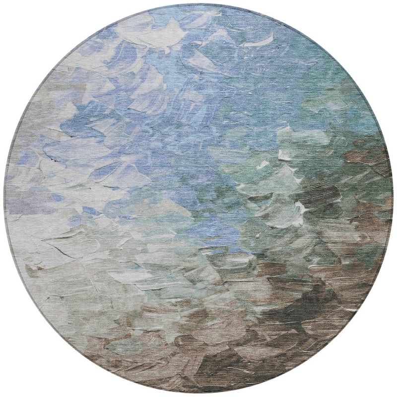 HomeRoots Abstract Transitional Rectangle Outdoor Rug