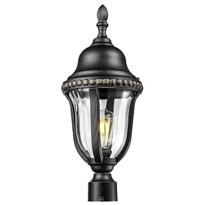 21" Outdoor Post Light, Matte Black