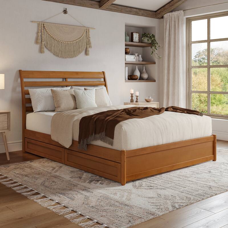 Emelie Platform Bed with Panel Footboard and Storage Drawers