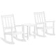preview thumbnail 40 of 63, Laguna Kids Outdoor Poly Rocking Chair with Side Table 3-Piece Set White