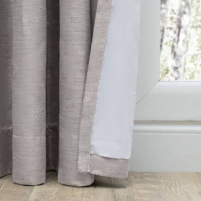 Premium Grasscloth Sheen Pinch Pleat w Back Tab Patio Curtain Panel
