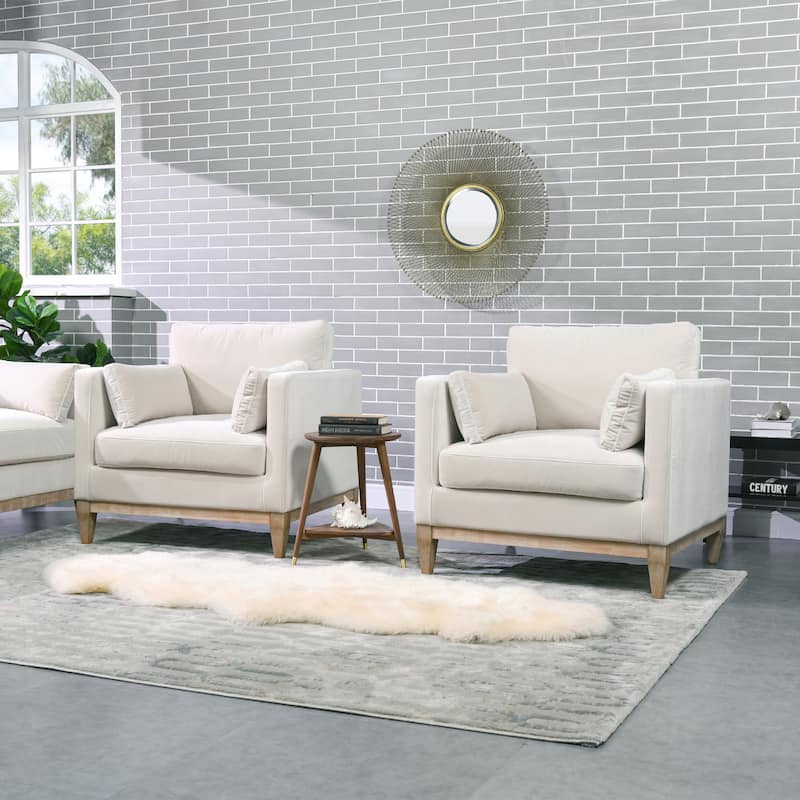 Knox 36" Modern Farmhouse Loose Pillow-Back Arm Chair