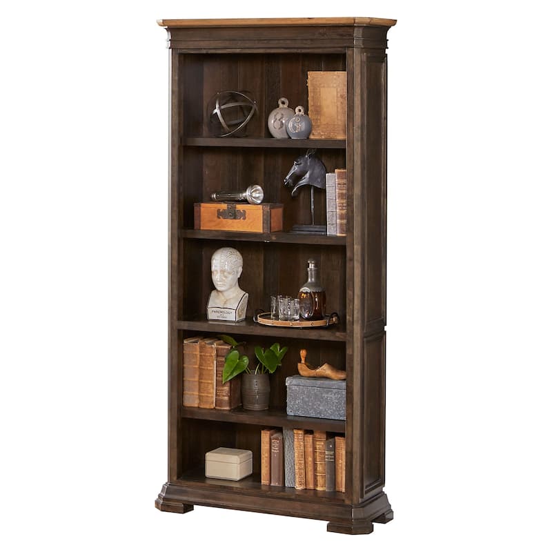 Executive Open Bookcase, Fully Assembled, Brown - 36"W x 78"H x 14"D