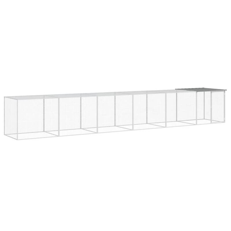 vidaXL Chicken Cage with Roof Light Gray/Anthracite multisize Galvanized Steel