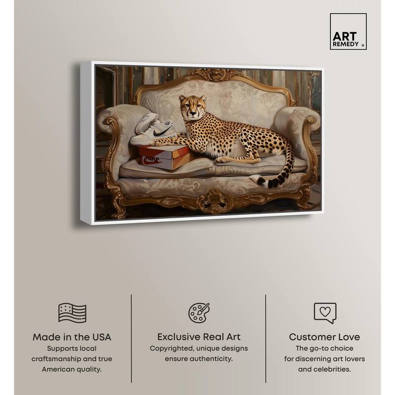 Lounging Sneaker Cheetah Canvas by Art Remedy