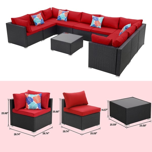 Zenova 3/4/7/10/11 piece Outdoor Patio Rattan Sofa Sectional Set On Sale Bed Bath & Beyond