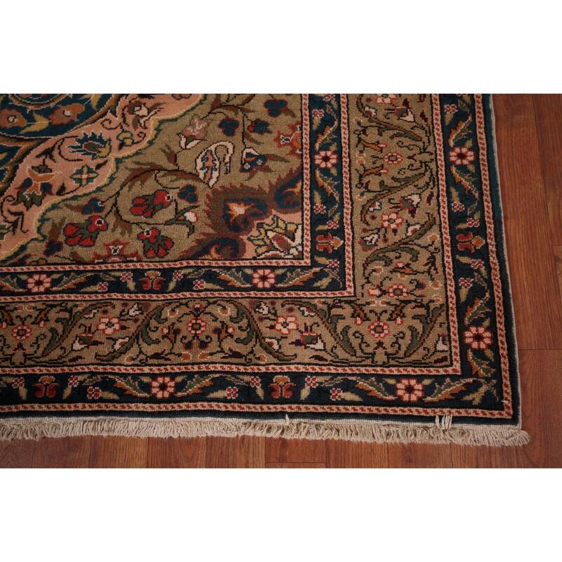 Vegetable Dye Anatolian Turkish Vintage Rug Handmade Blue Wool Carpet - 6'7" X 8'9"