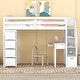 preview thumbnail 2 of 17, Twin Size Loft Bed with Storage Drawers, Desk, and Shelving Unit