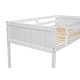 preview thumbnail 8 of 7, Twin Size Wood Low Loft Kids Bed Frame with Convertible Ladder, Full Guardrails, No Box Spring Needed, Easy Assembly, White