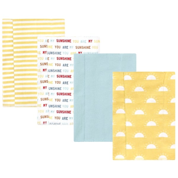 slide 1 of 1, Hudson Baby Cotton Flannel Burp Cloths, My Sunshine 4 Pack, One Size - My Sunshine 4 Pack - One Size One Size - My Sunshine 4 Pack