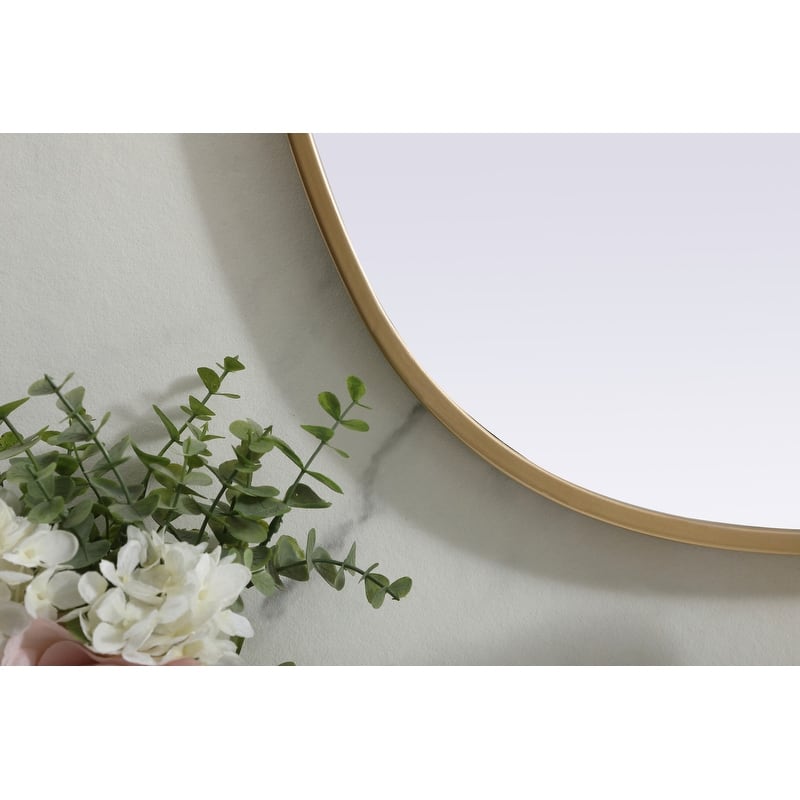 Indigo Home Metal Frame Oval Mirror 20x30 Inch