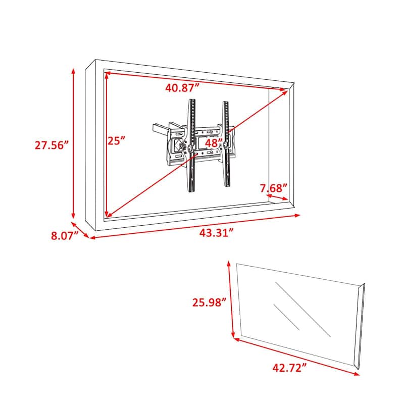 VEIKOUS 43" Outdoor TV Enclosure Weatherproof, Full Motion TV Bracket, All-Weather Protection
