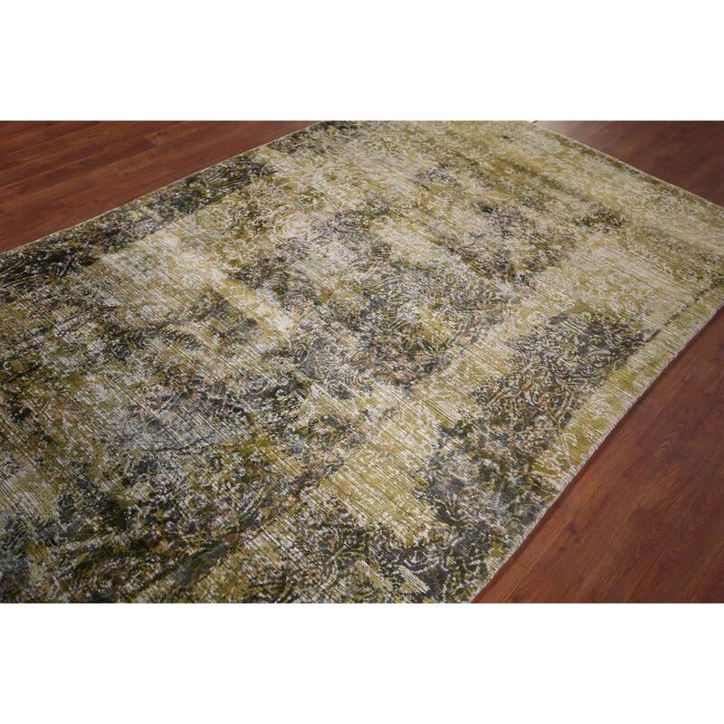 Contemporary Abstract Indian Area Rug Handmade Wool Carpet - 4'11"x 7'11"