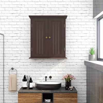 Bathroom Wall Cabinet with 2 Doors and Adjustable shelves