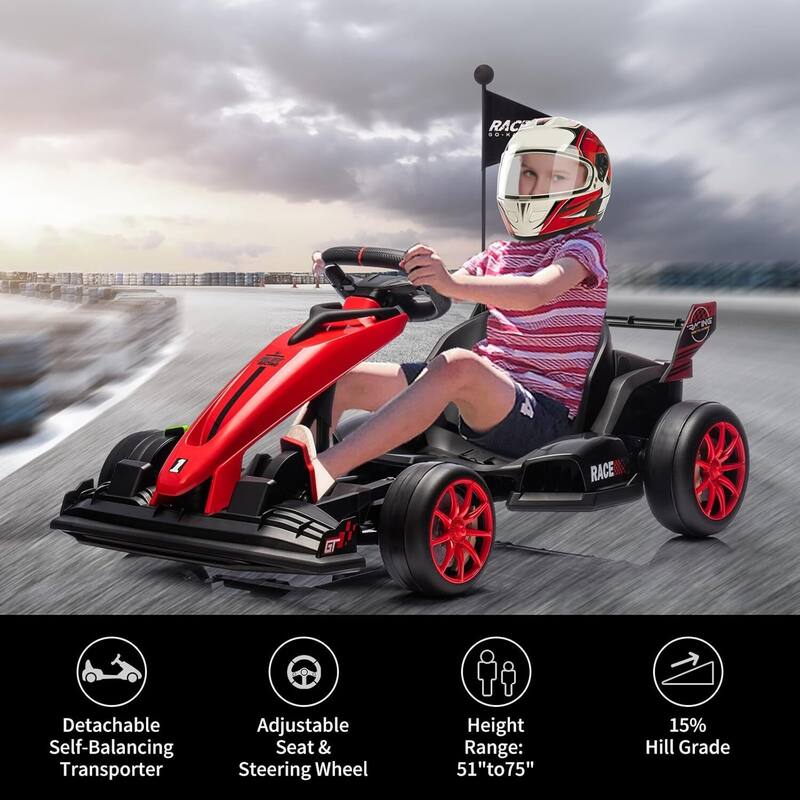 Electric Go Kart Drift Kart Outdoor Race Toy for Kids Best Gifts
