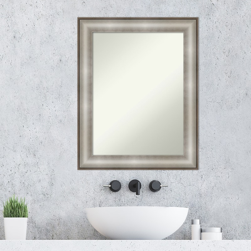 Non-Beveled Bathroom Wall Mirror - Imperial Silver Frame - Bed Bath ...
