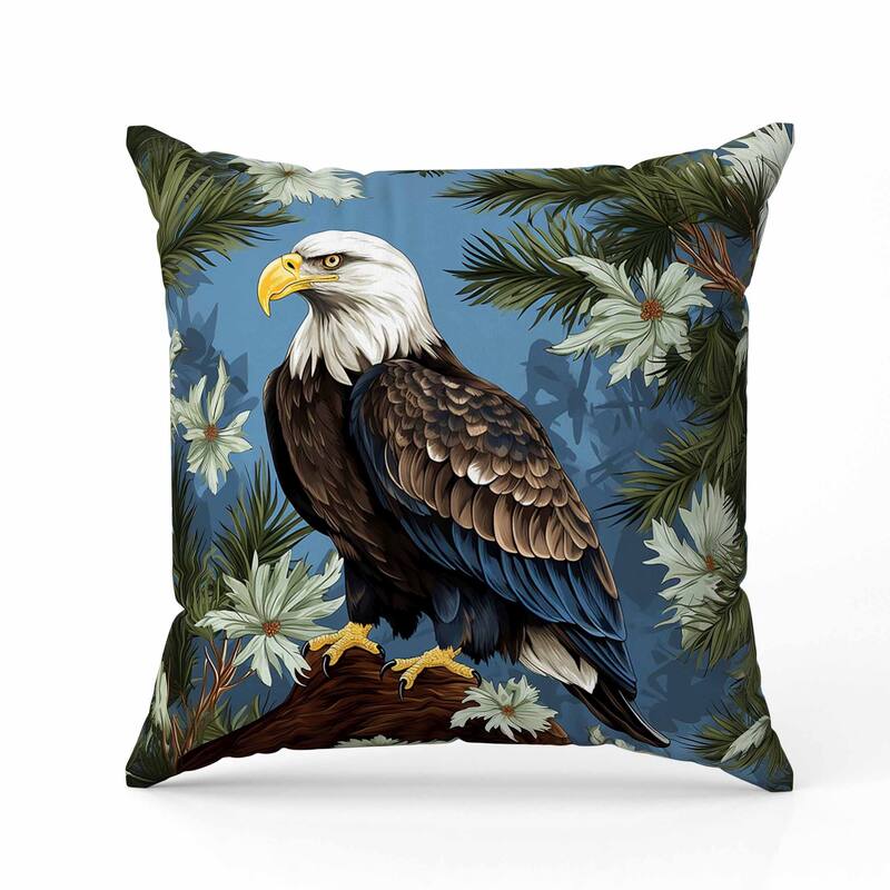 Eagle's Eden Faux Suede Reversible Throw Pillow Brown and Blue