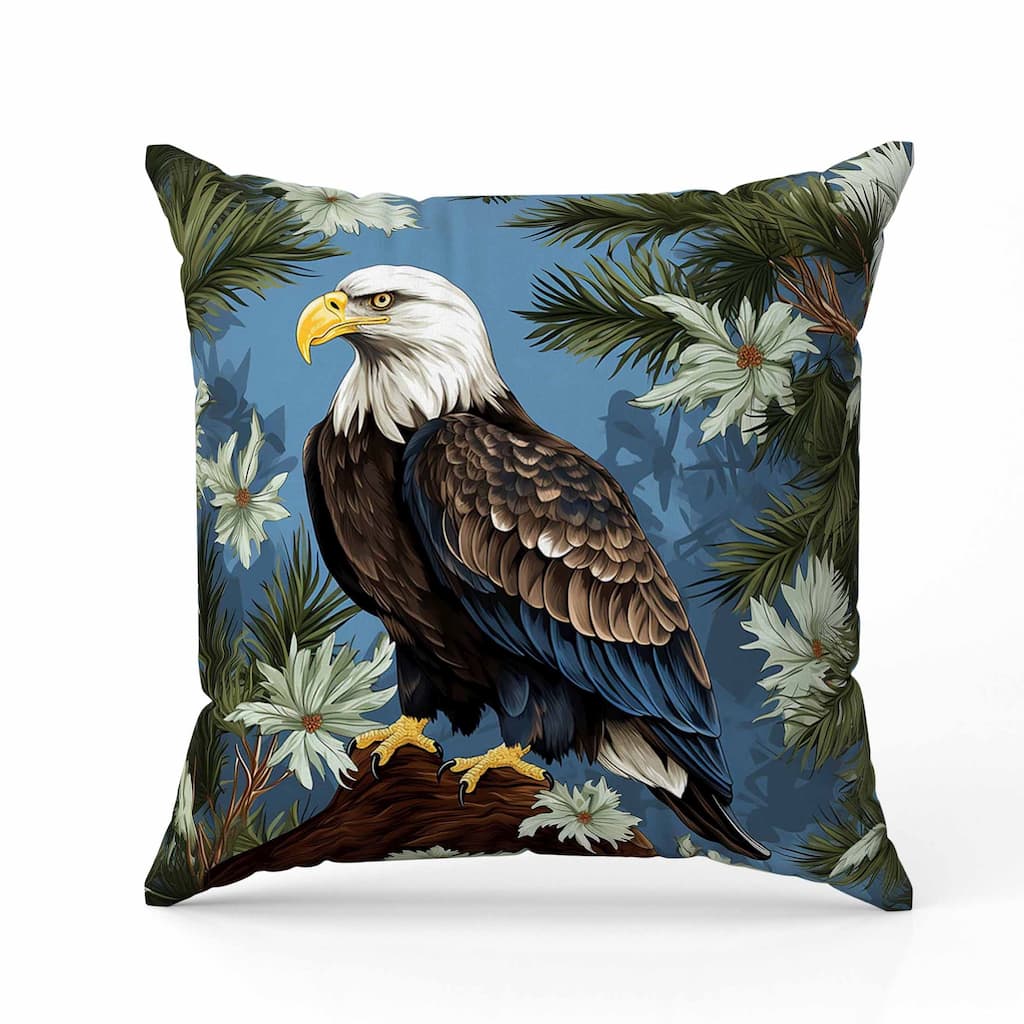 Eagle's Eden Faux Suede Reversible Throw Pillow Brown and Blue