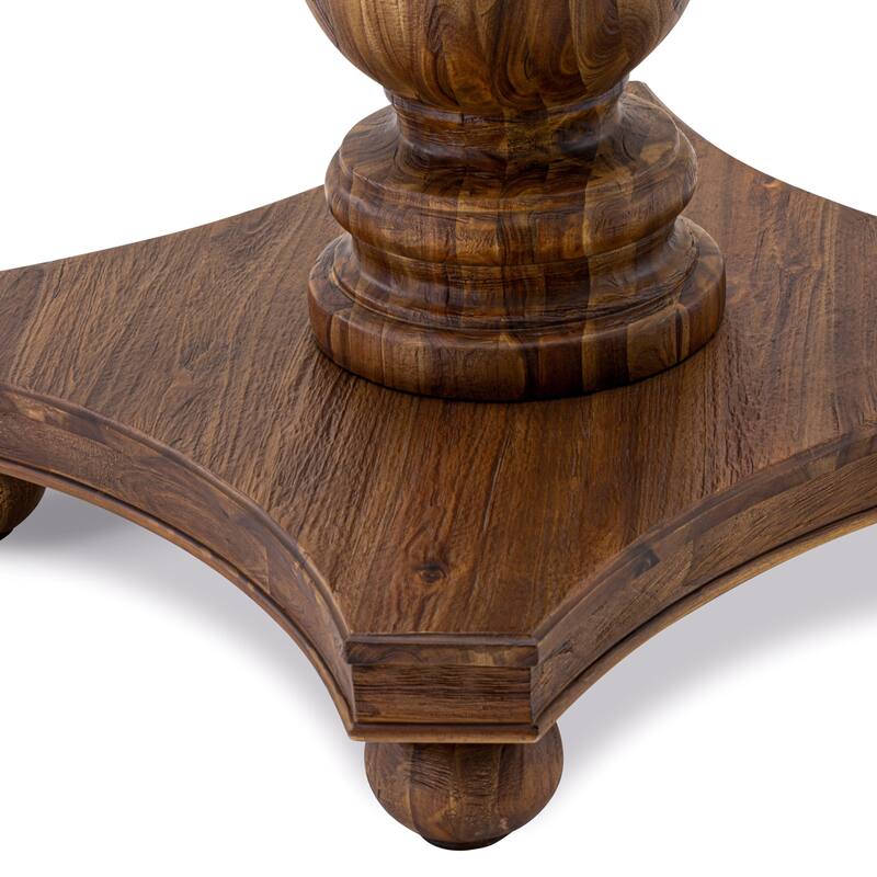 East West Furniture Ferris Modern Dining Table - a Round Kitchen Table Top with Pedestal Base, 48x48 Inch, (Finish Options)