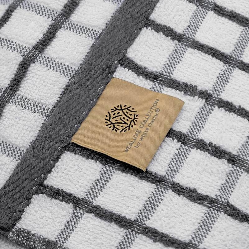 White Classic Premium Dish Towels for Kitchen, Hanging Loop, 8 Pc 16x26